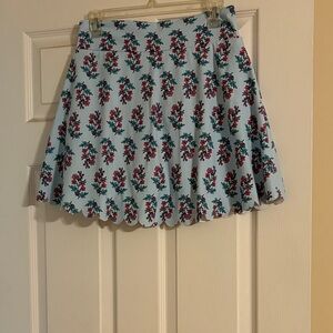 J. Crew Floral Mini Skirt - Blue and Red
